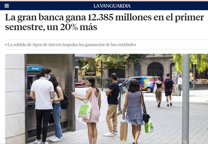 La Banca gana 12.400 Millones